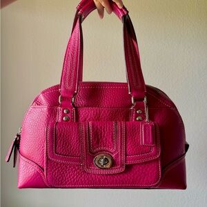 Coach Vintage Hamptons Dome Hot Pink Leather